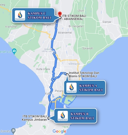 Campus Location Map STIKOM Bali Institute of Technology and Business Nomor